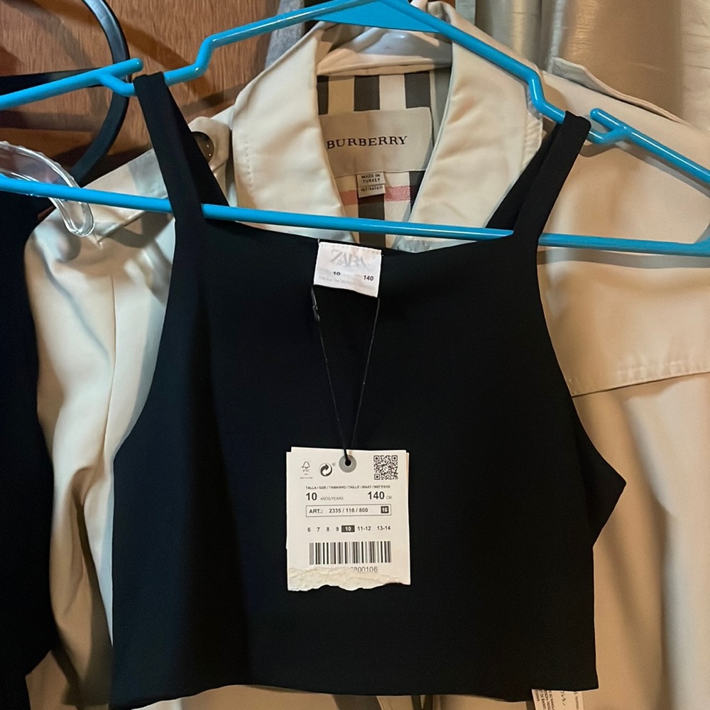 Zara black crop top